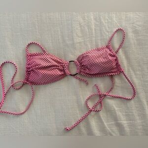 Victorias secret pink polka dot strapless bikini top size small